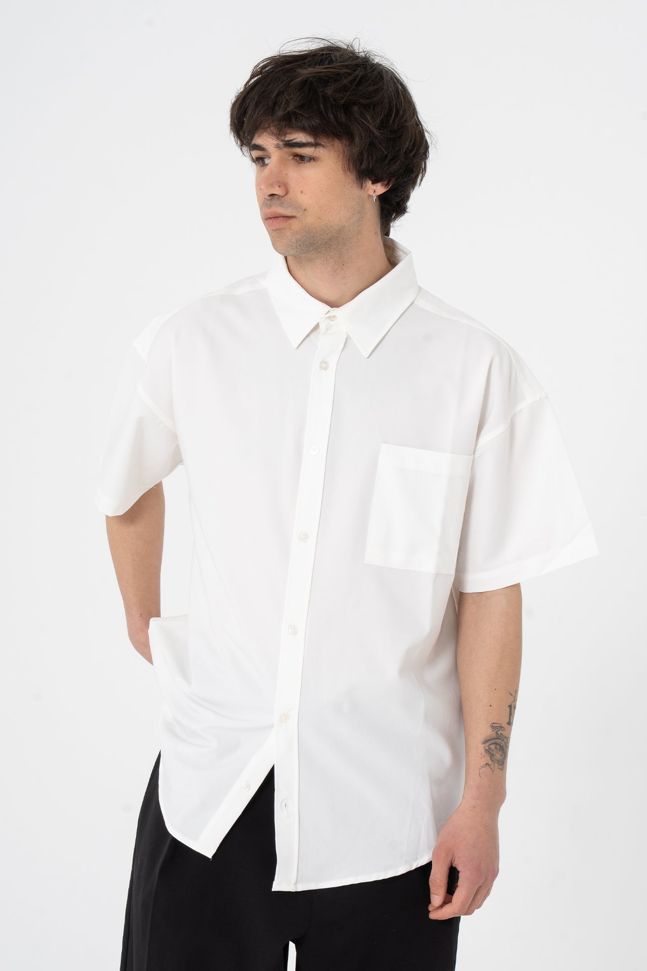 Tek Cepli Kısa Kollu Premium Oversize Gömlek