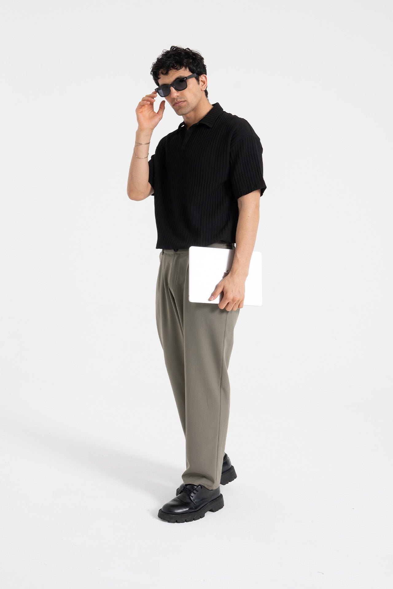 Relaxed Fit Pileli Kumaş Pantolon
