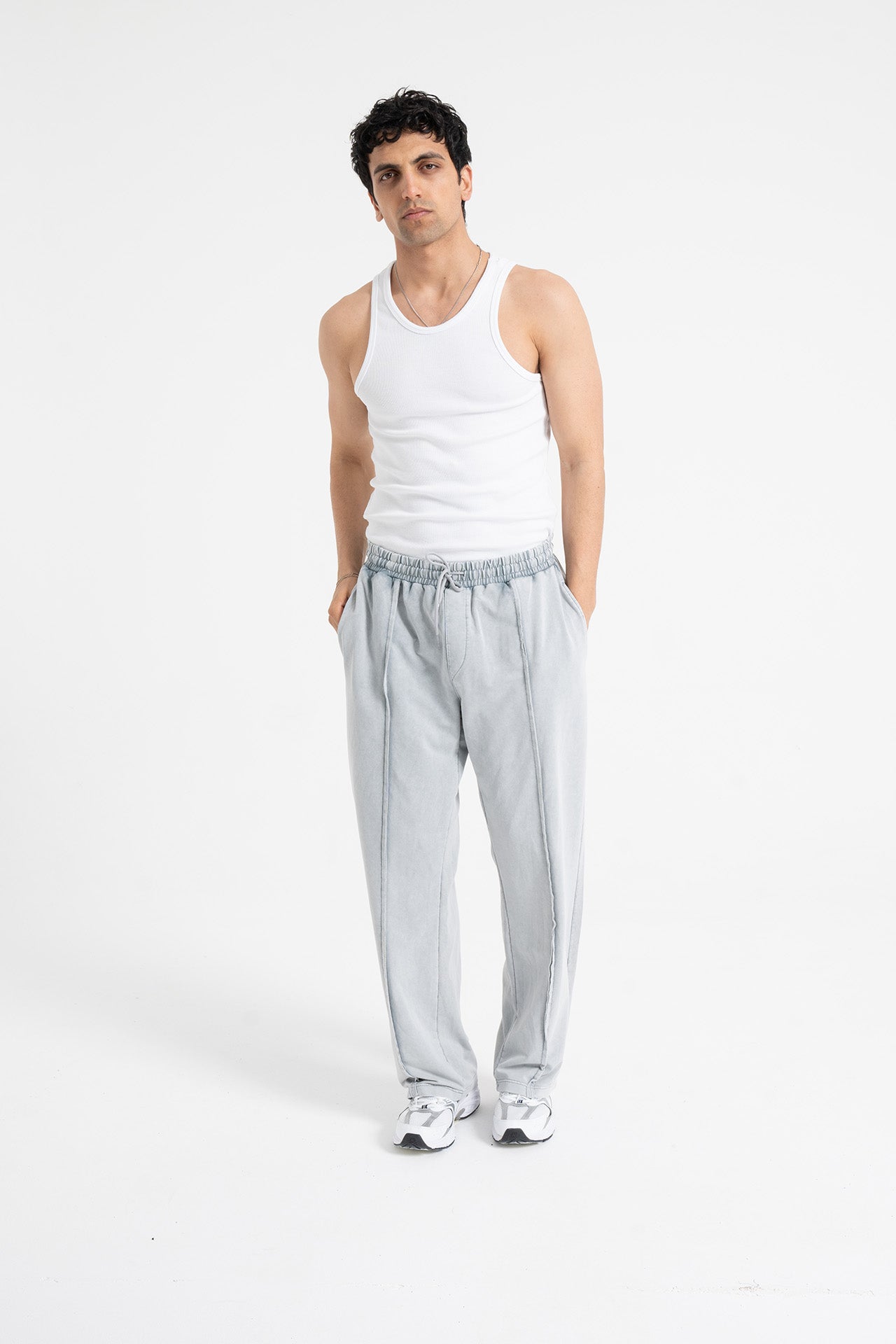 Yıkamalı Ön Dikiş Detay Premium Baggy Eşofman