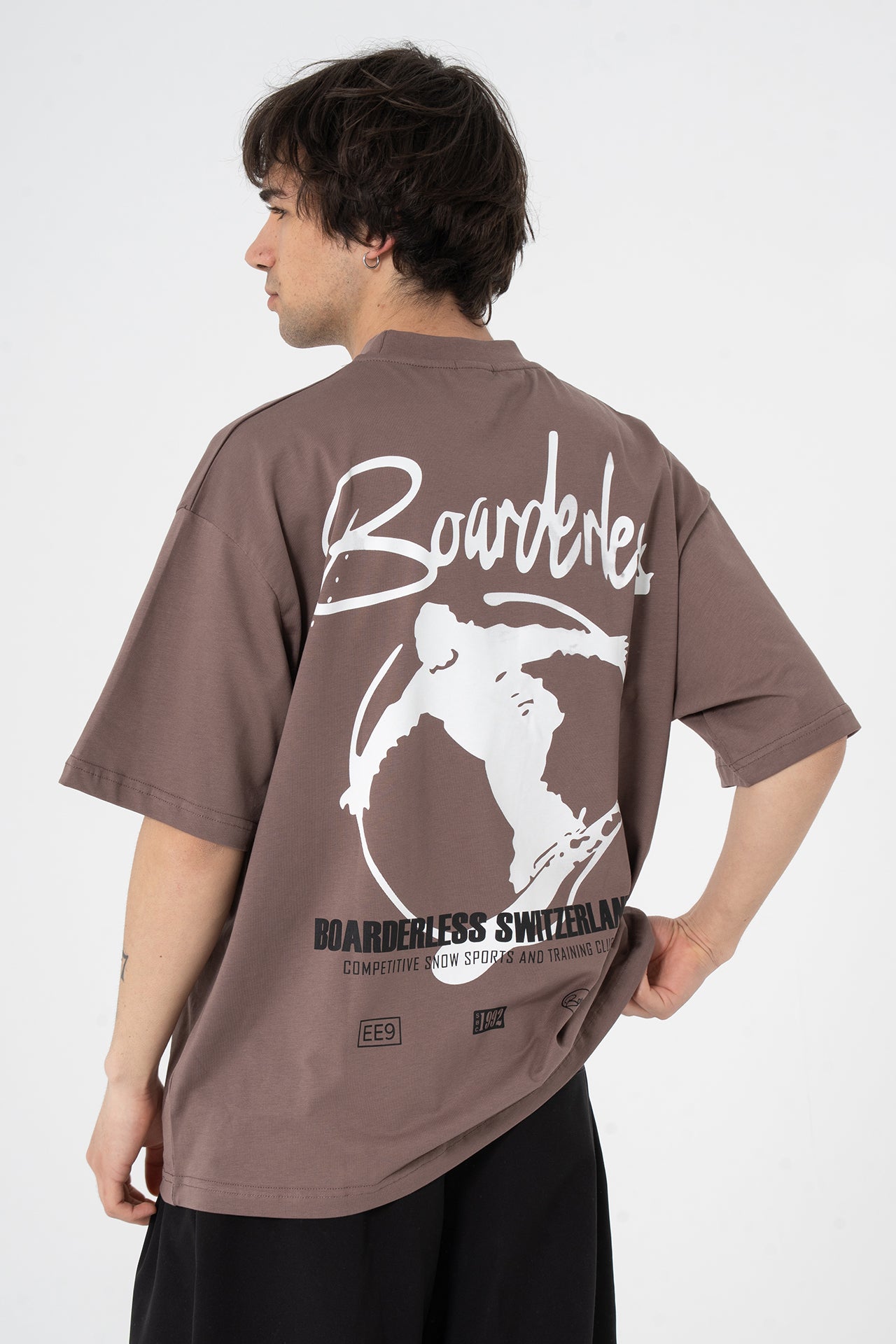 Borderland Baskılı Oversize Tişört