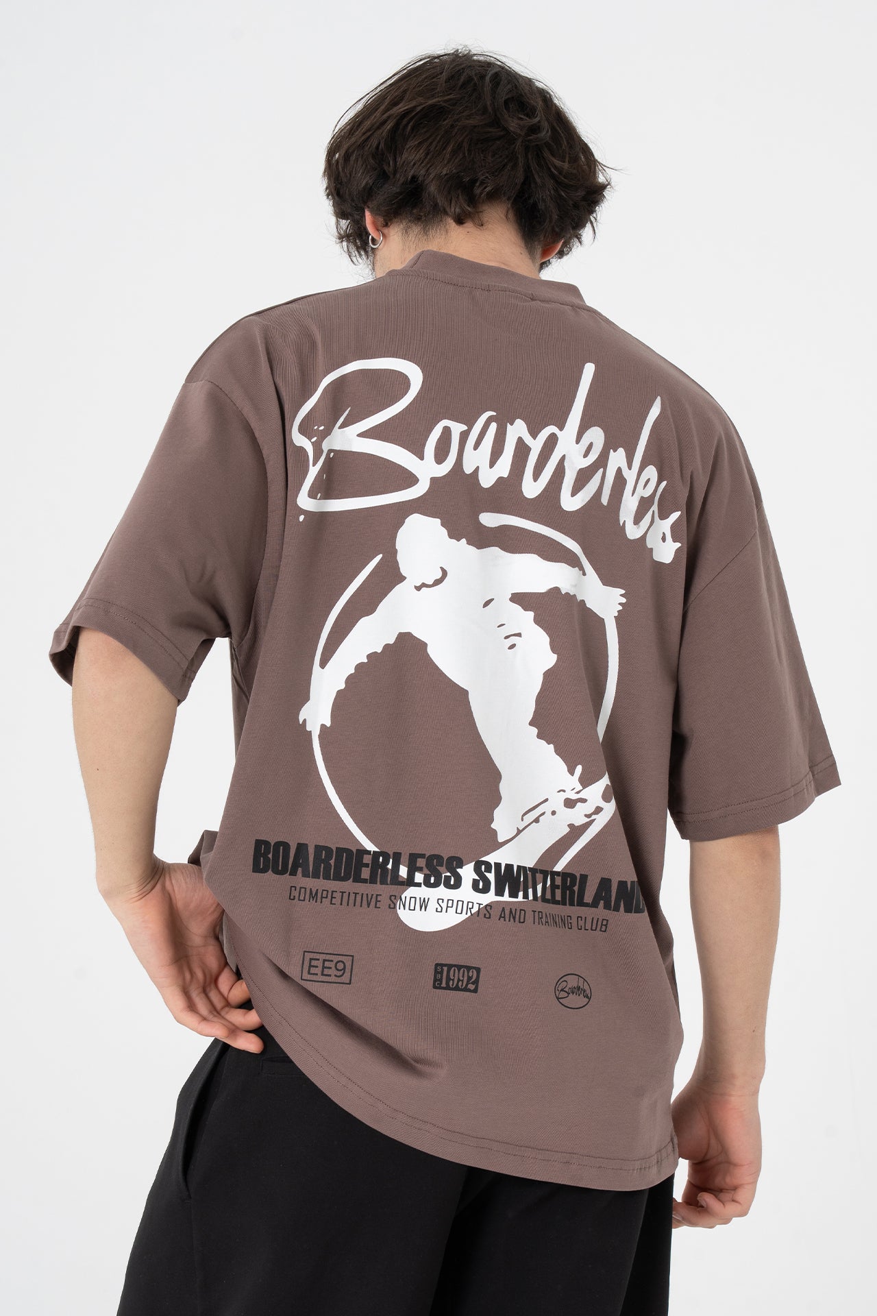 Borderland Baskılı Oversize Tişört
