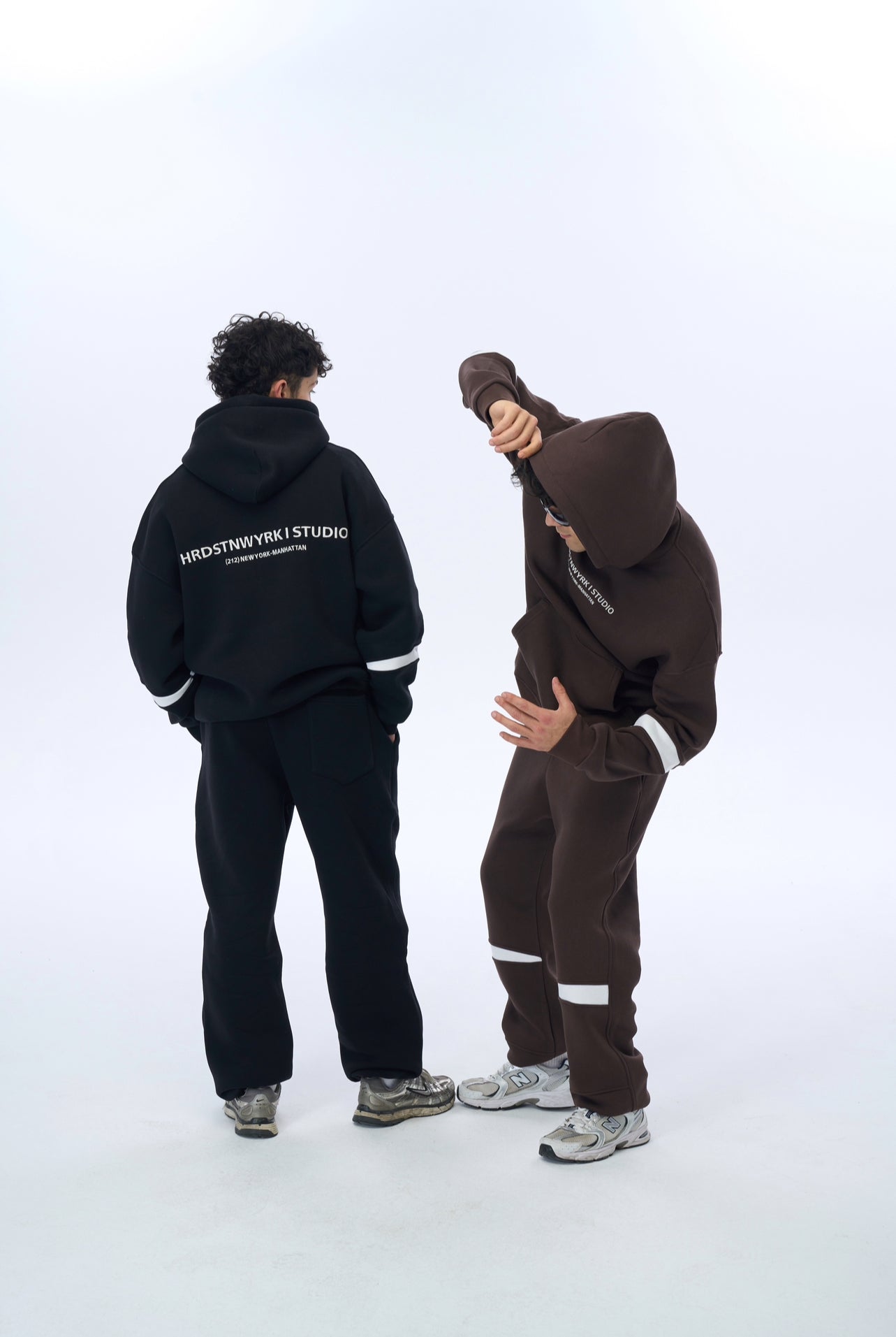 Parça Detay Paça Lastikli Eşofman Takım - Kahverengi