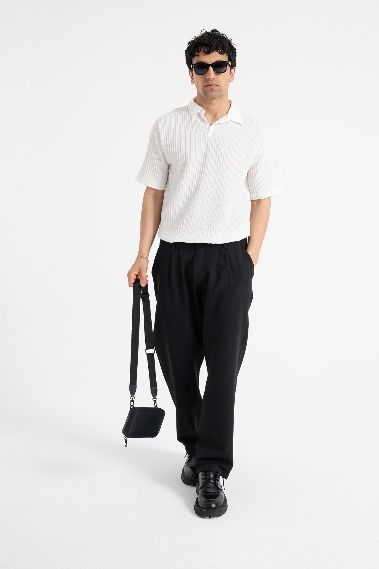 Relaxed Fit Pileli Kumaş Pantolon