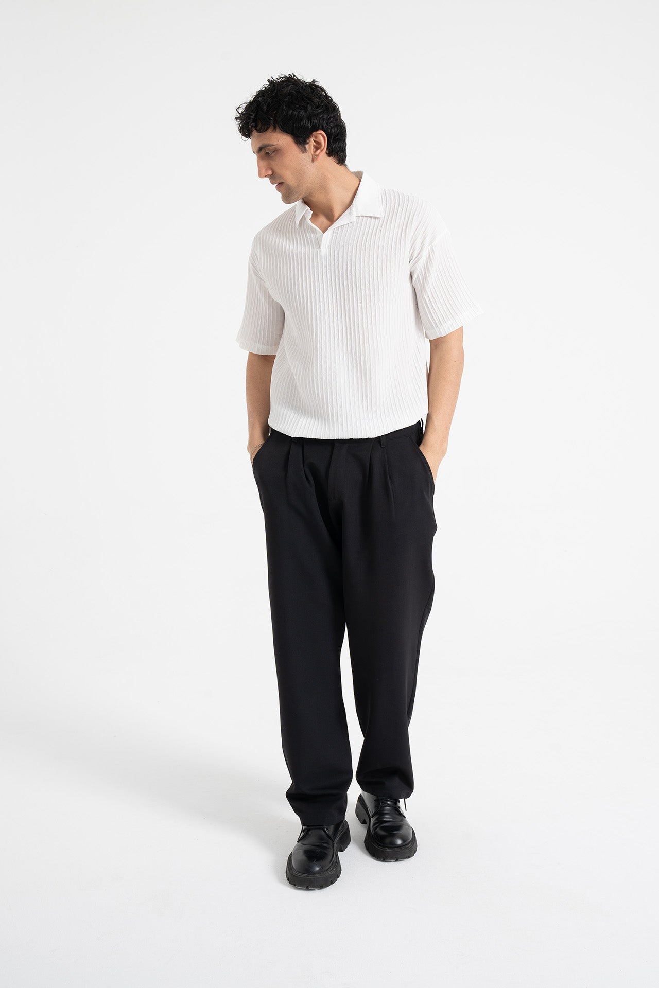 Relaxed Fit Pileli Kumaş Pantolon