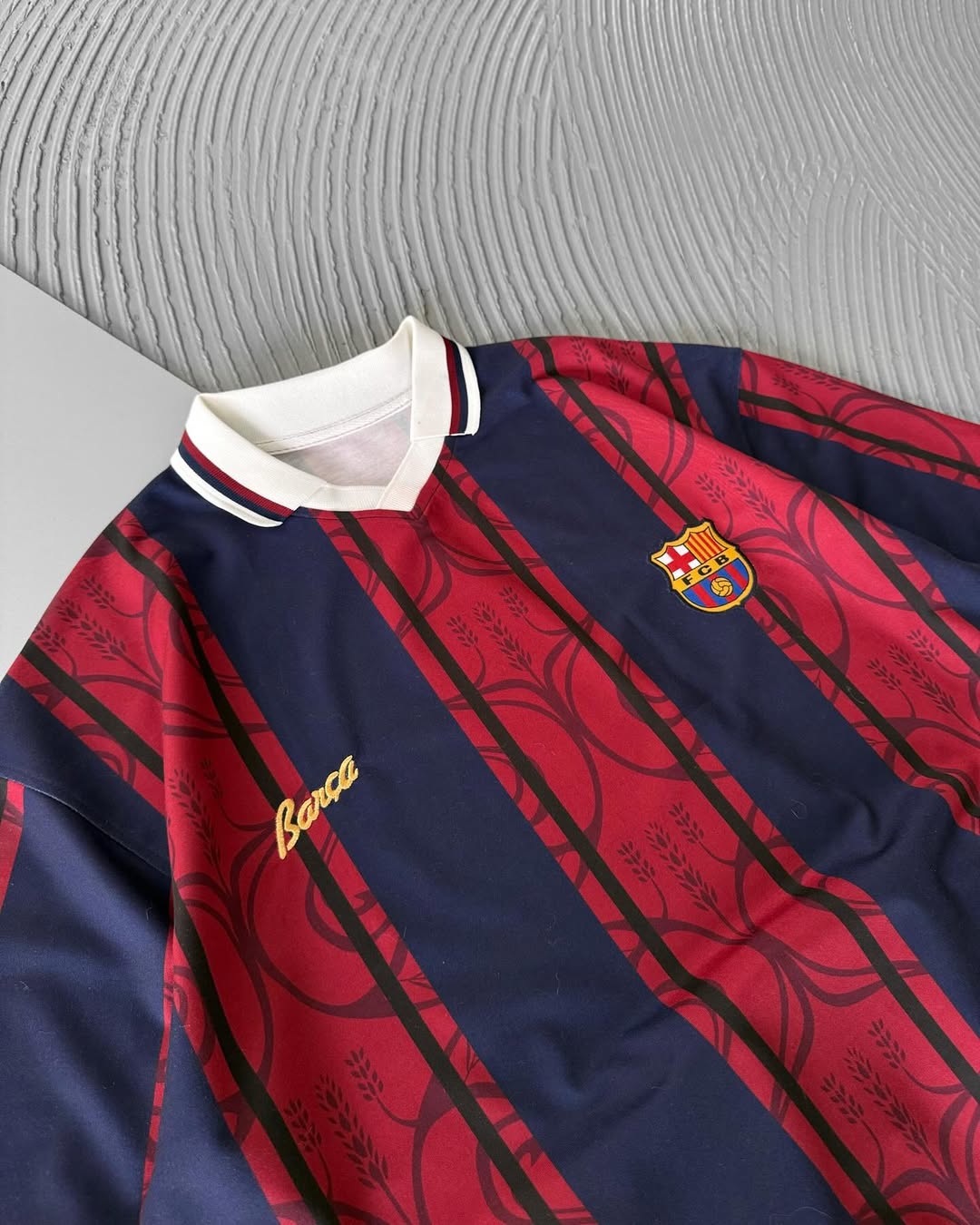 Barça Nakışlı Motif Detay Polo Yaka Oversize Forma