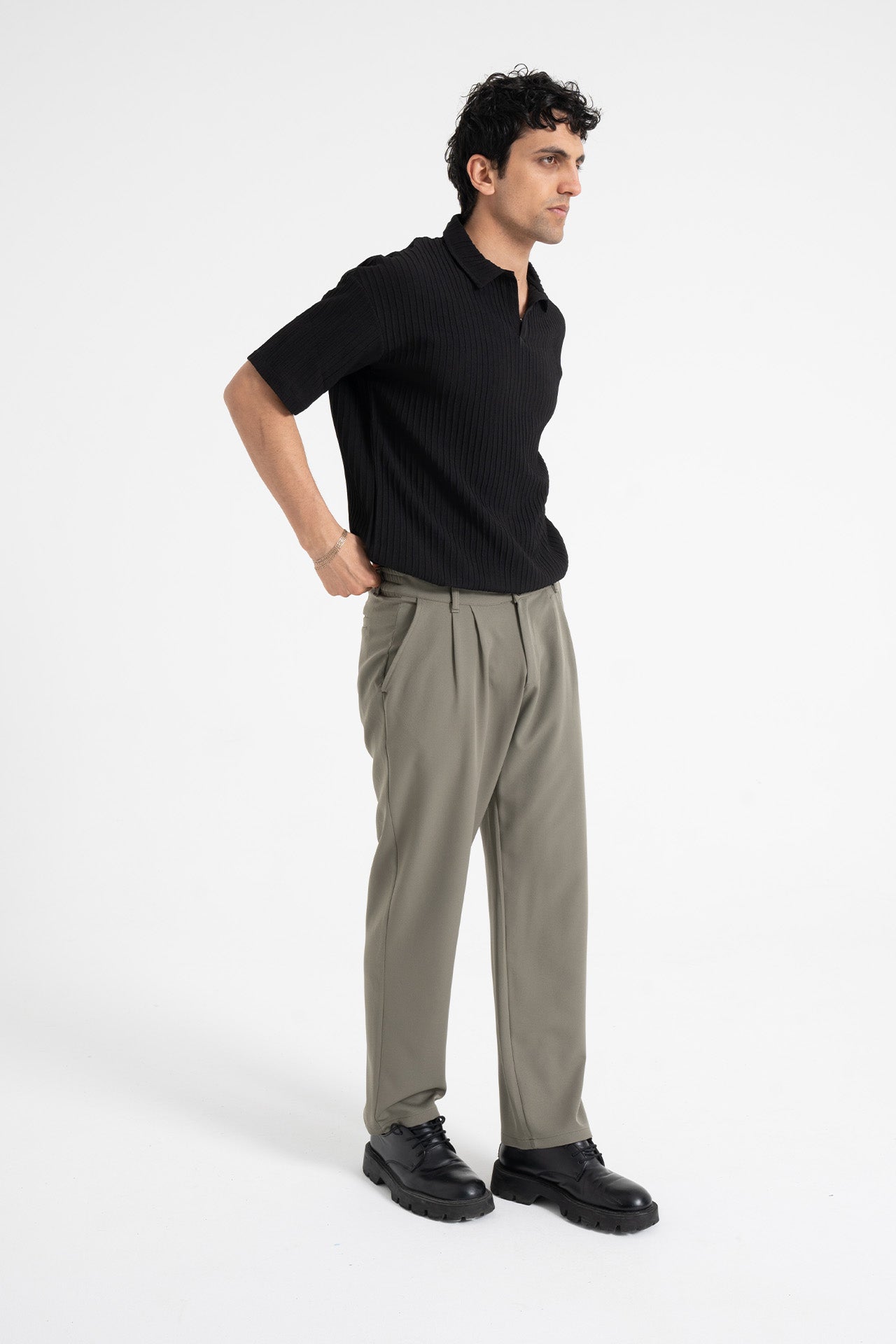Relaxed Fit Pileli Kumaş Pantolon