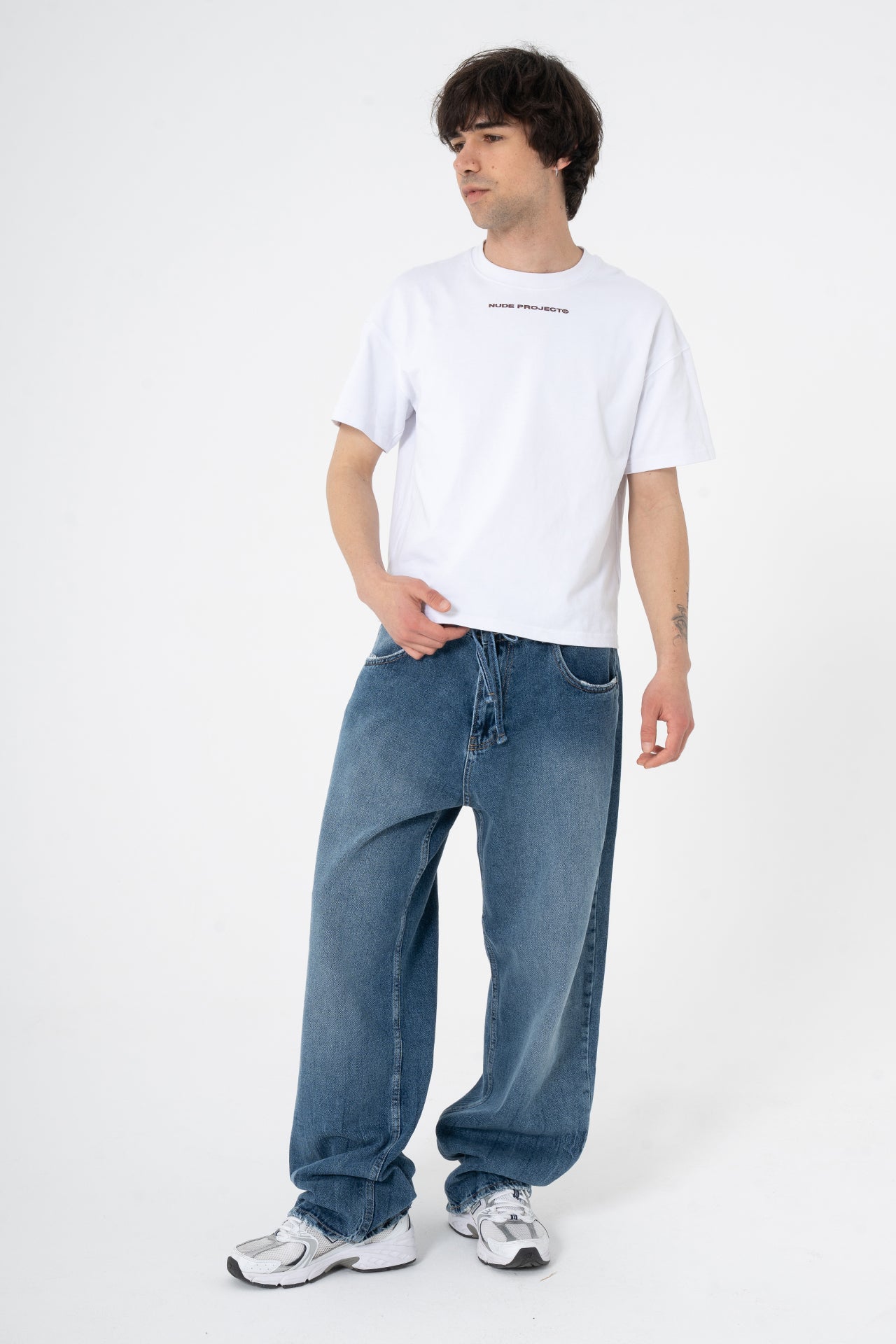 Bağcıklı Yıkama Detay Premium Baggy Kot Pantolon