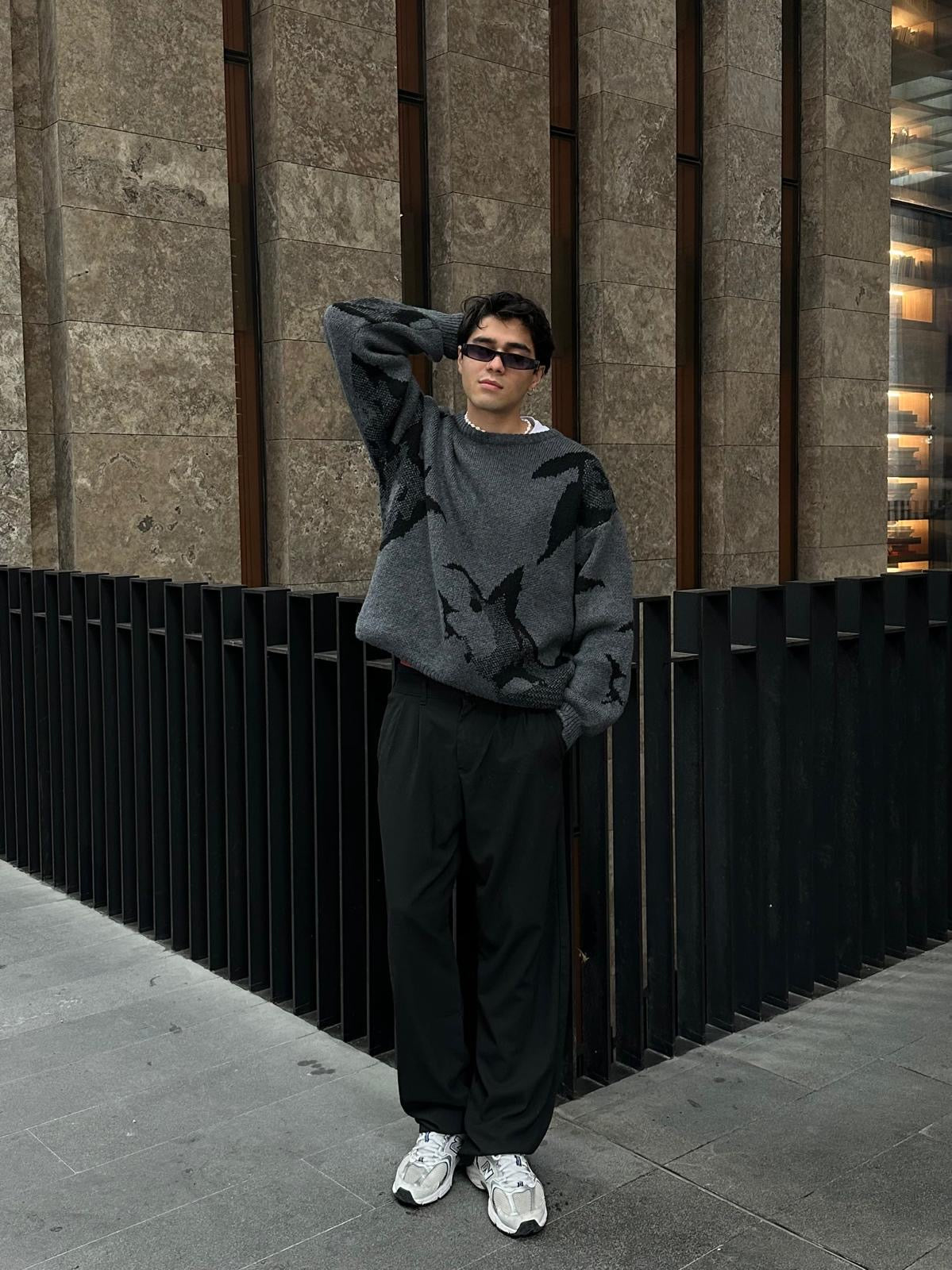 Wolf Premium Baskı Detay Triko Kazak