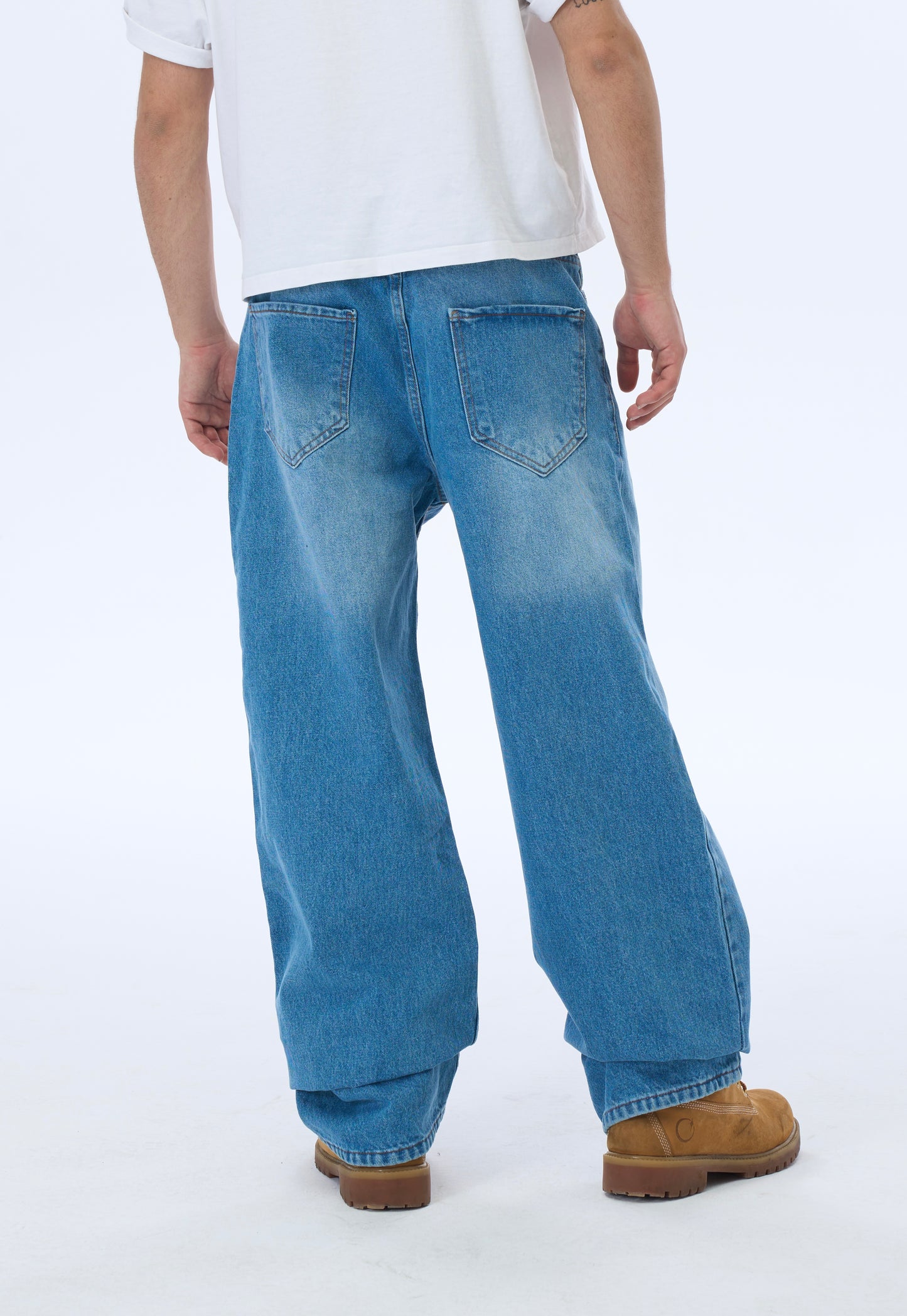 ATE Premium Mavi Detay Baggy Kot Pantolon