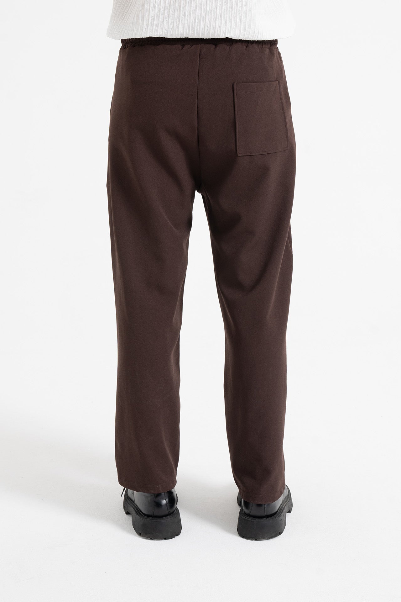 Çizgi Detay Beli Lastikli Baggy Kumaş Pantolon