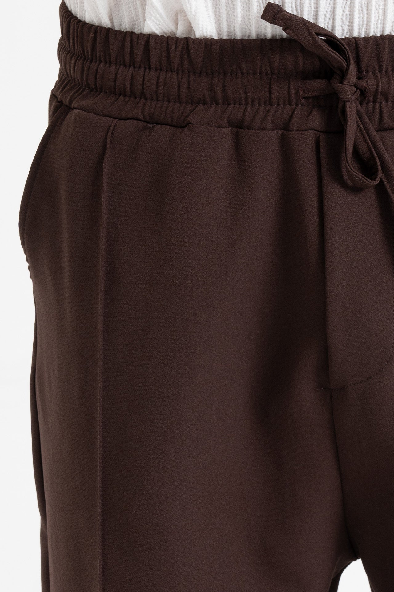 Çizgi Detay Beli Lastikli Baggy Kumaş Pantolon
