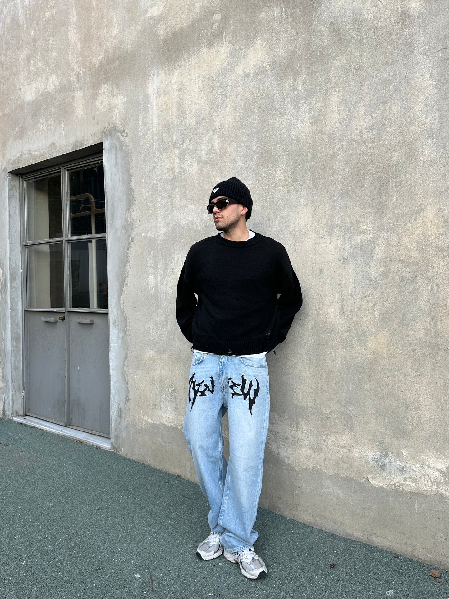 RW Premium Taş Detay Baggy Kot Pantolon