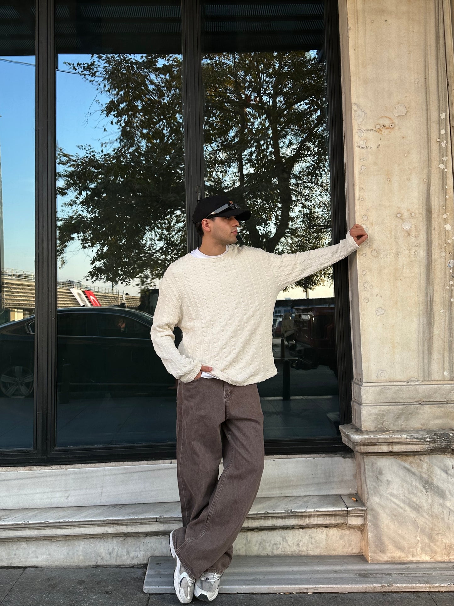 GG Örme Desen Ekru Triko