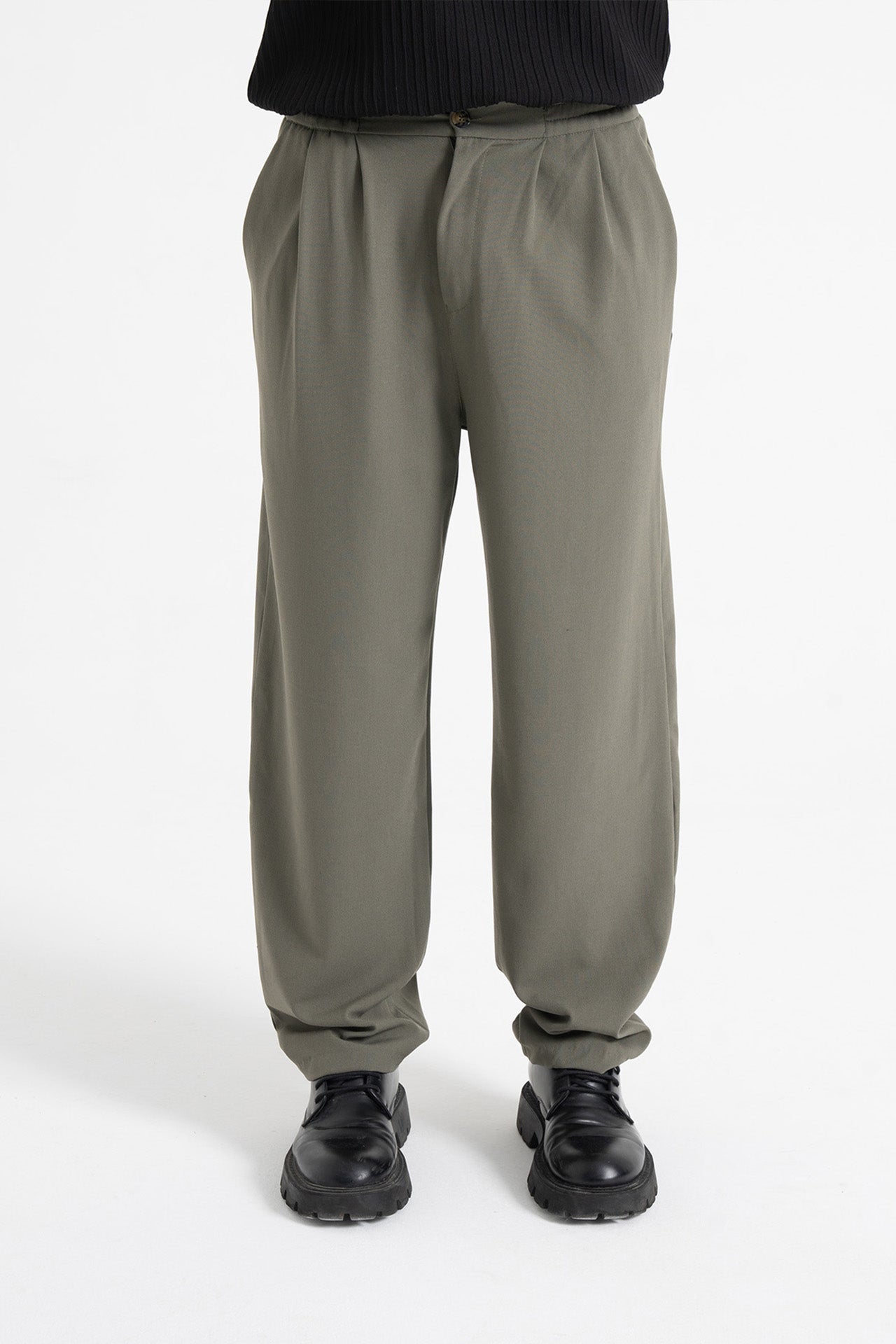 Baggy Fit Pileli Kumaş Pantolon
