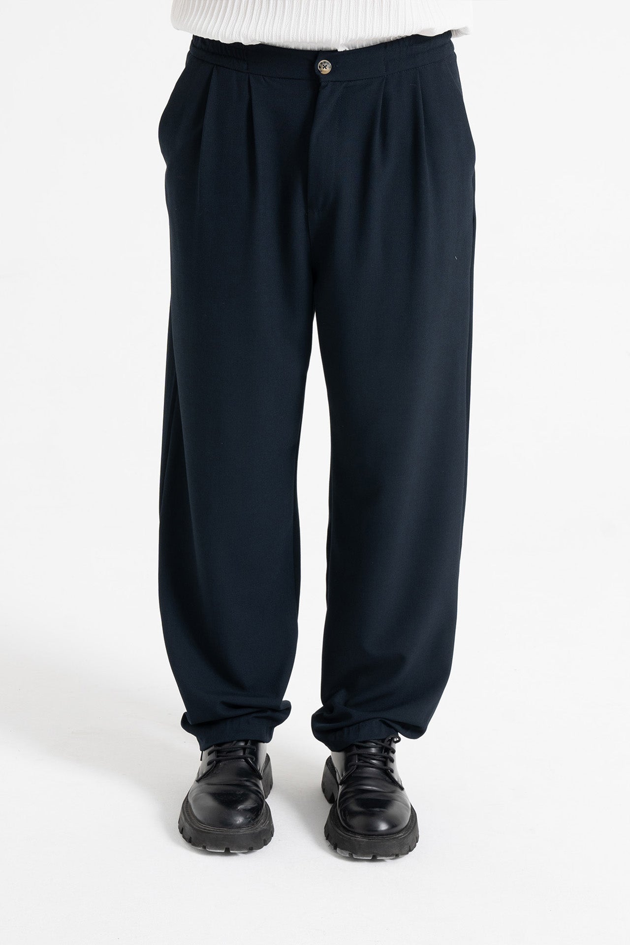 Baggy Fit Pileli Kumaş Pantolon