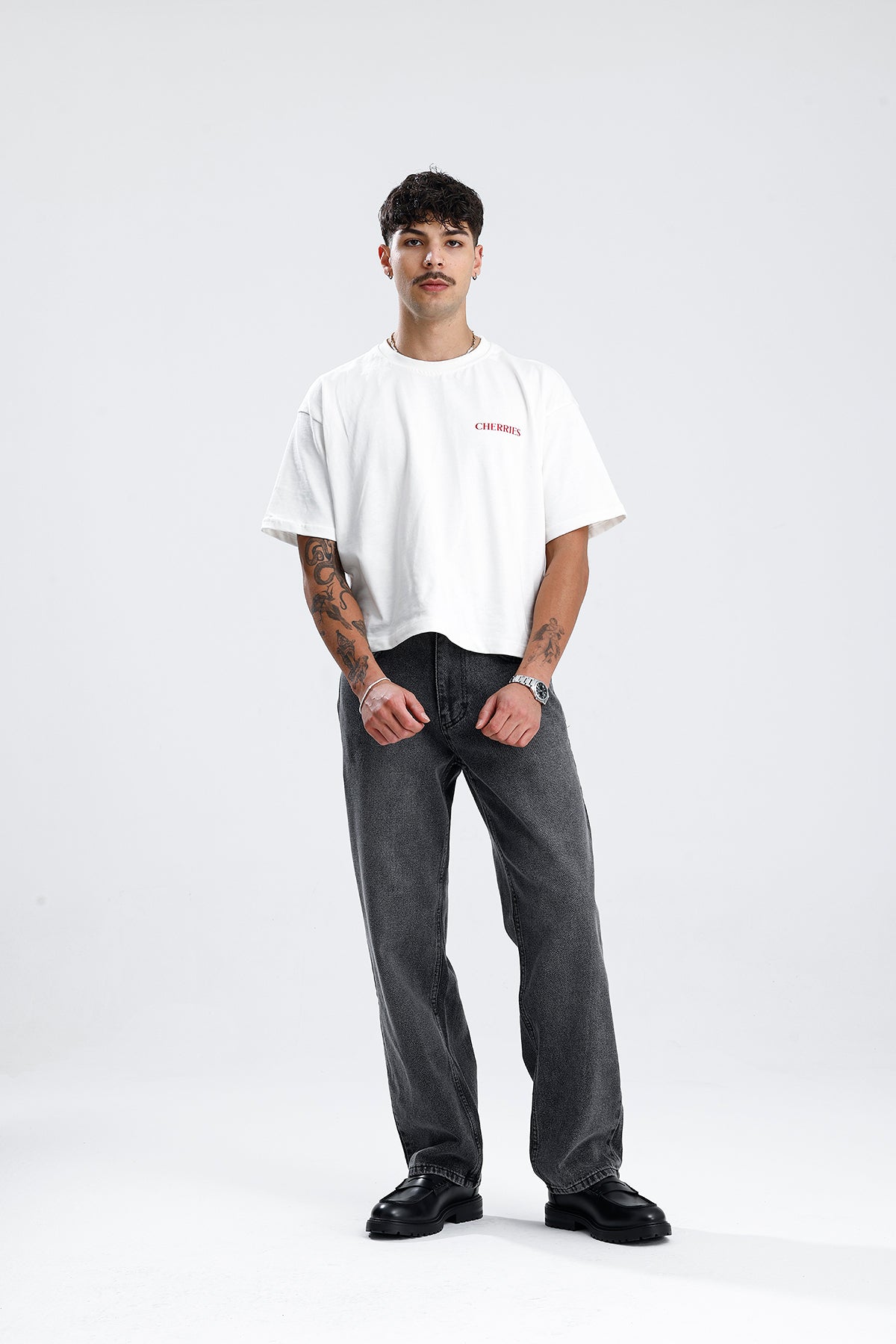 Relaxed Fit Koyu Gri Kot Pantolon