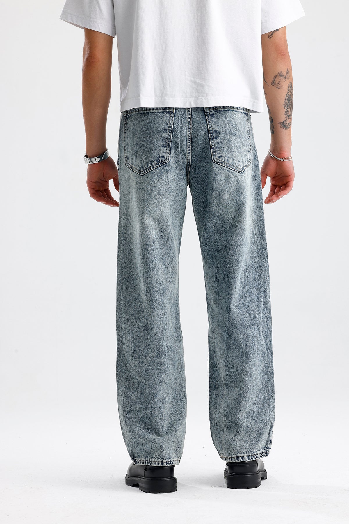 Kar Yıkama Relaxed Fit Kot Pantolon