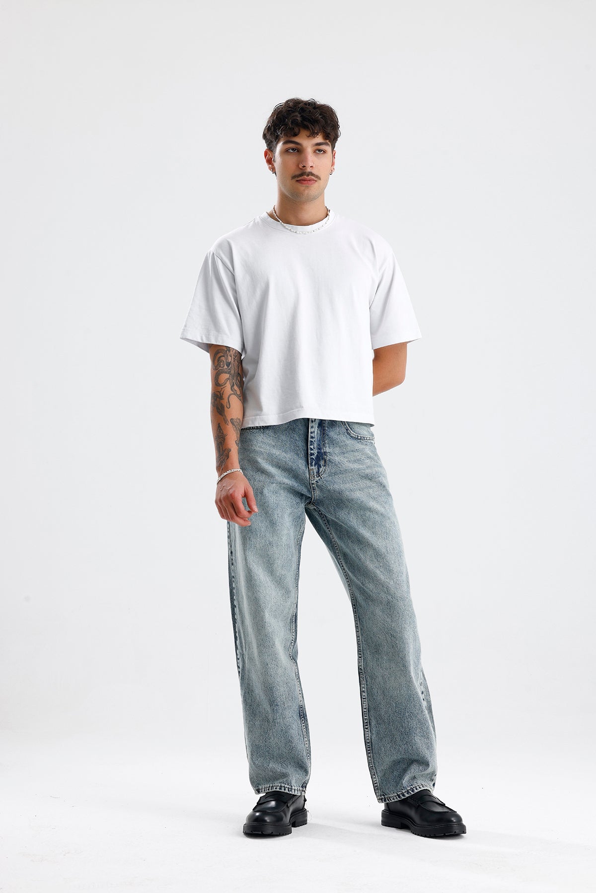 Kar Yıkama Relaxed Fit Kot Pantolon