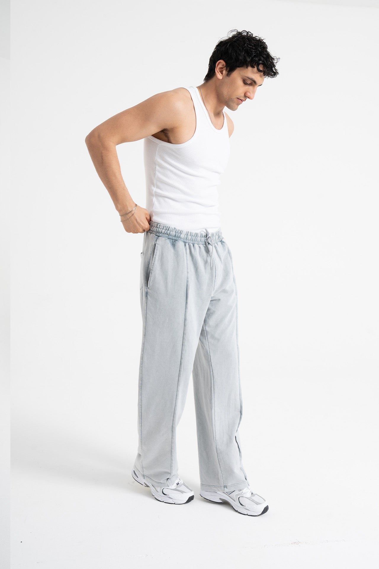 Yıkamalı Ön Dikiş Detay Premium Baggy Eşofman