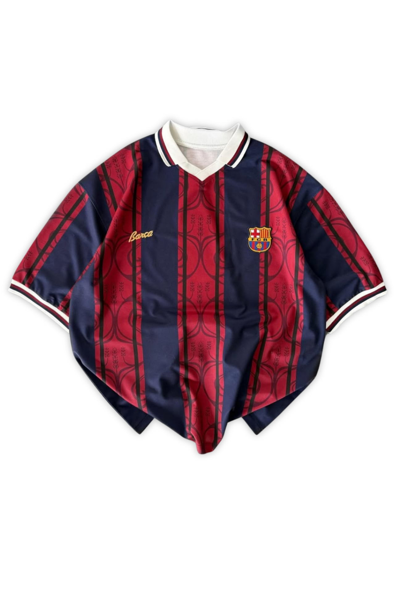 Barça Nakışlı Motif Detay Polo Yaka Oversize Forma