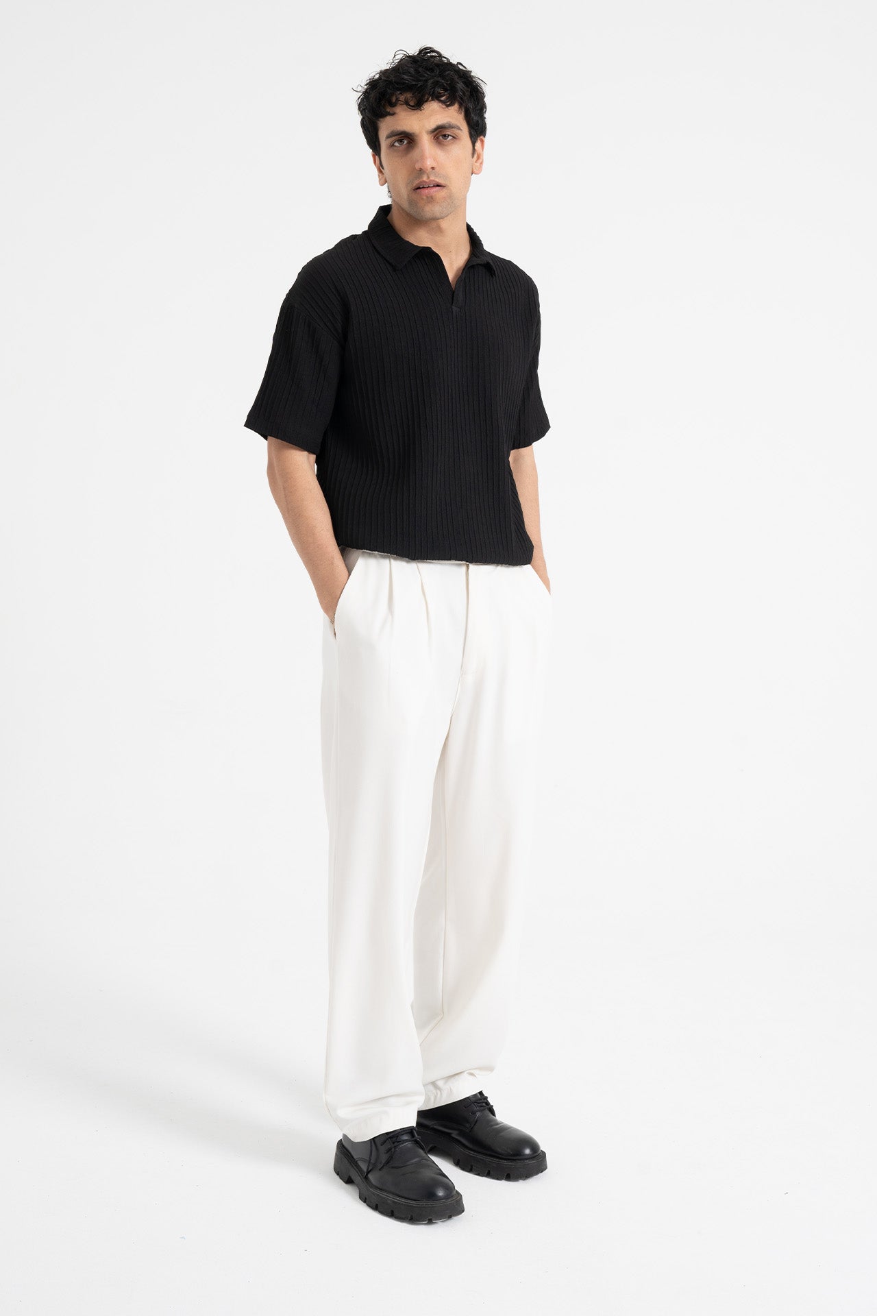 Baggy Fit Pileli Kumaş Pantolon