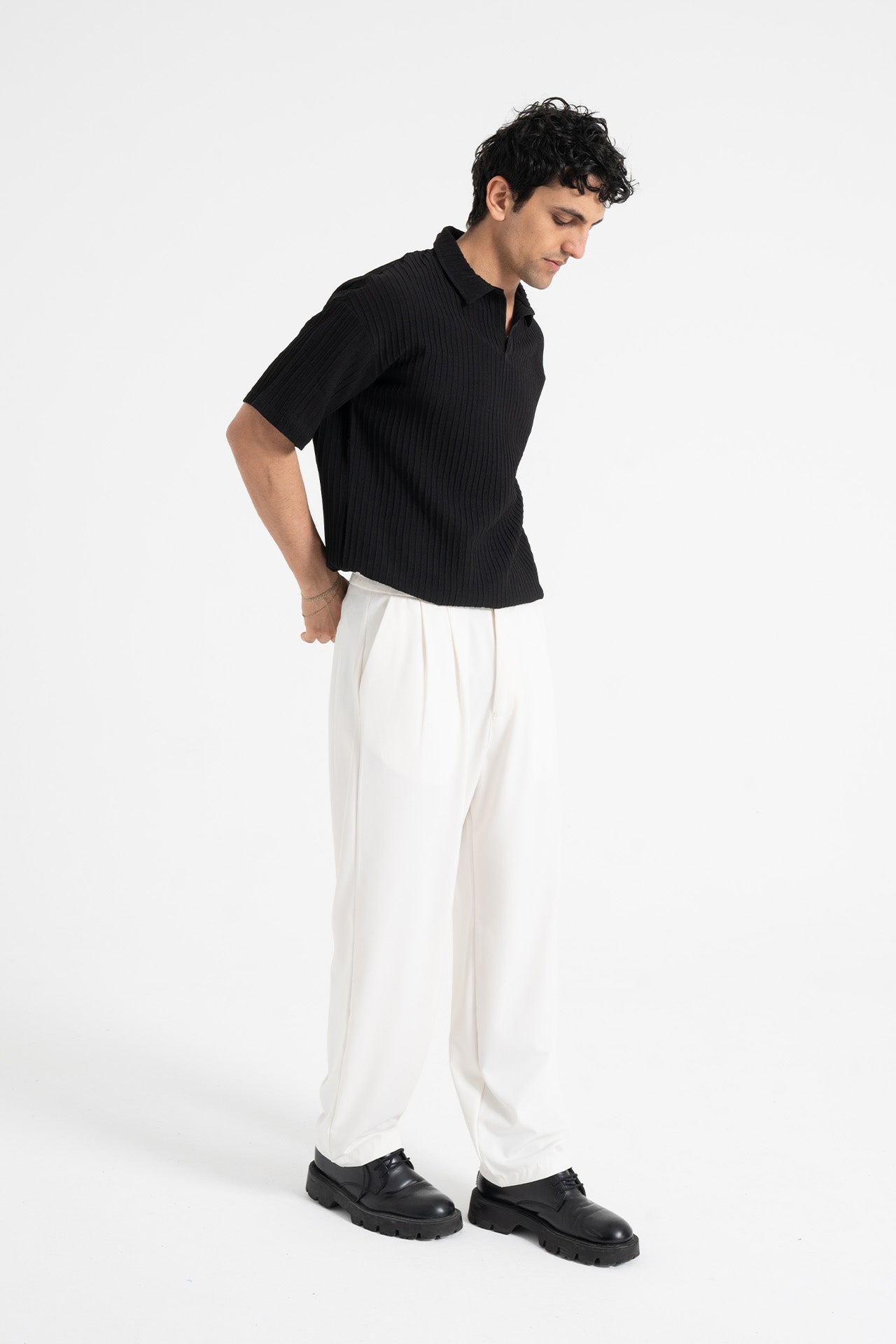 Baggy Fit Pileli Kumaş Pantolon