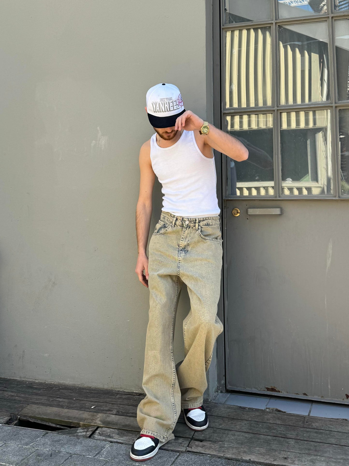 GG Basic Yeşil Yıkama Detay Baggy Jean