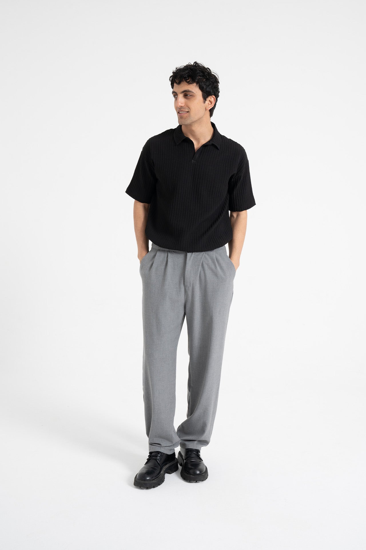 Baggy Fit Pileli Kumaş Pantolon
