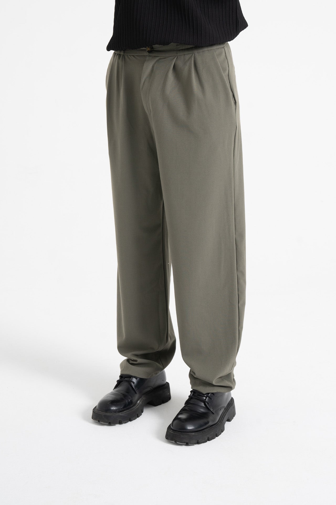 Baggy Fit Pileli Kumaş Pantolon