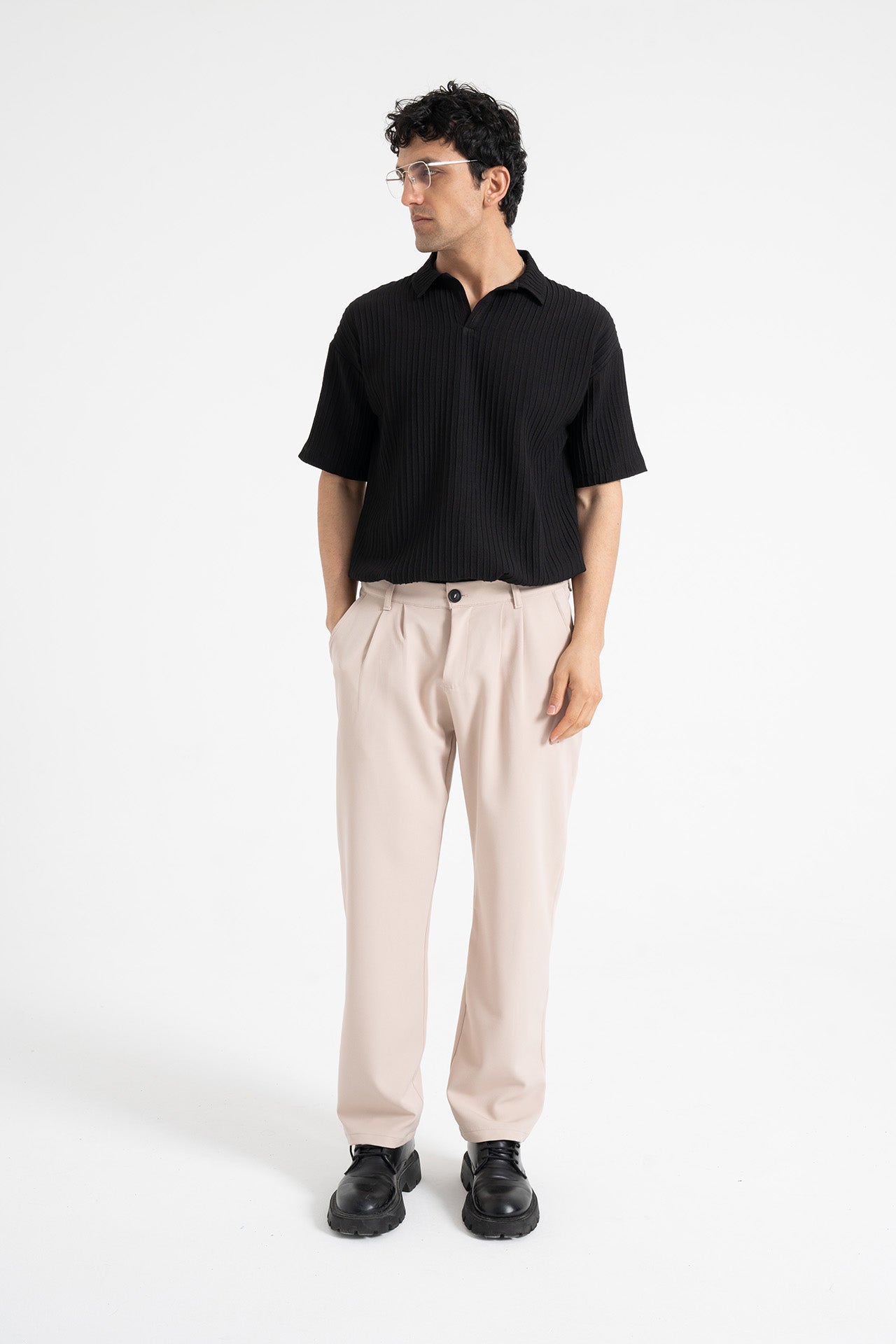 Relaxed Fit Pileli Kumaş Pantolon