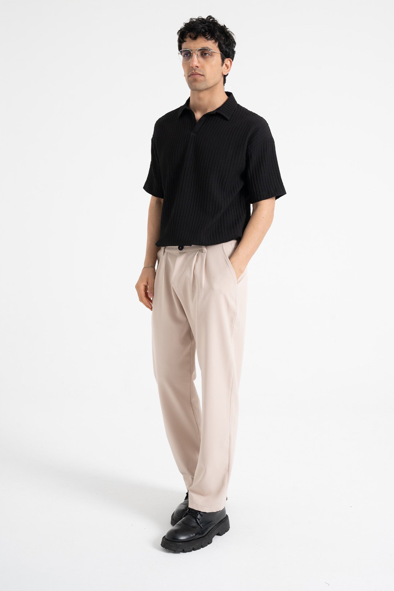Relaxed Fit Pileli Kumaş Pantolon