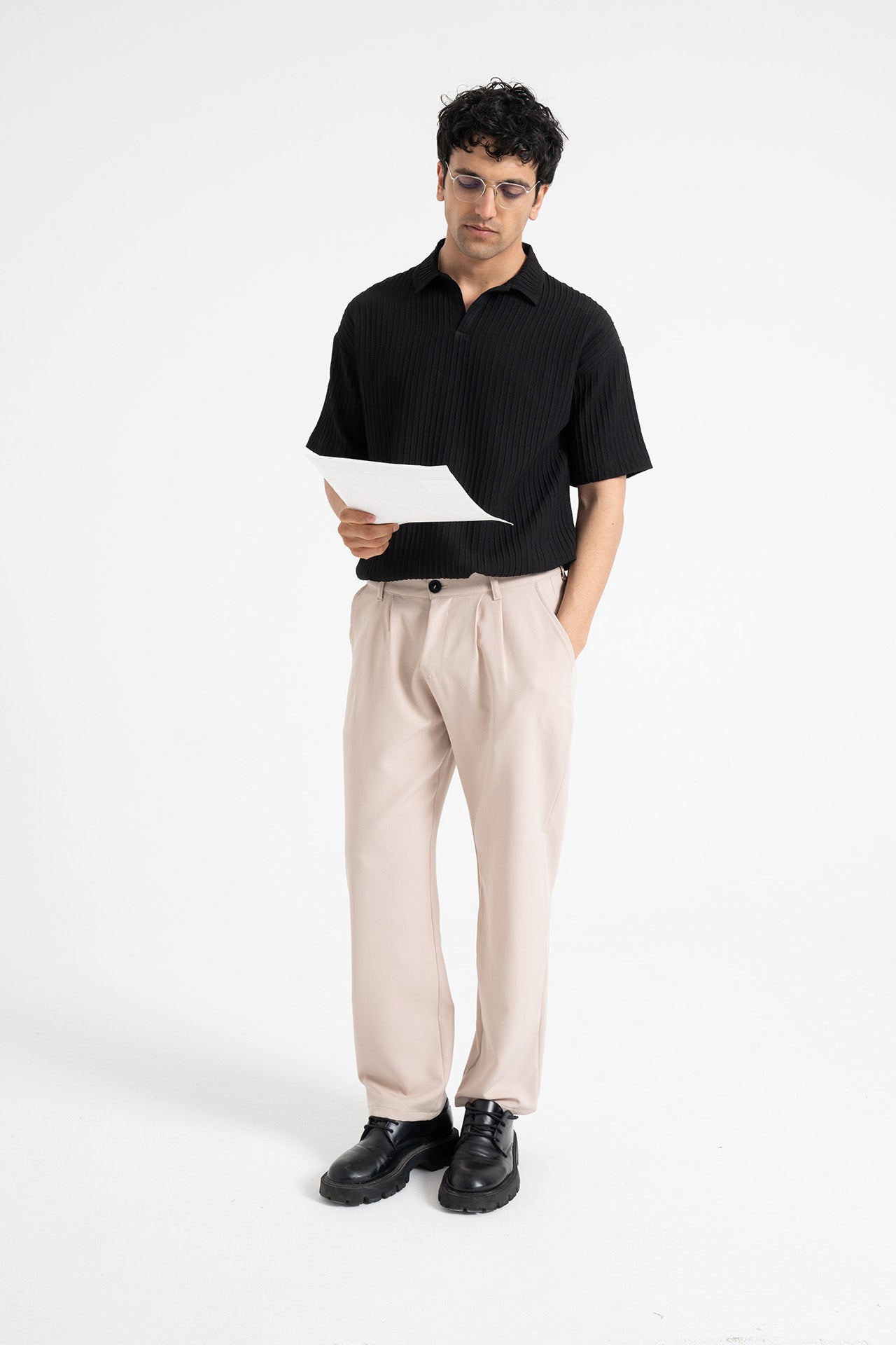 Relaxed Fit Pileli Kumaş Pantolon