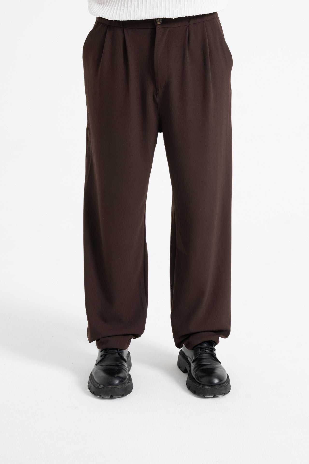 Baggy Fit Pileli Kumaş Pantolon
