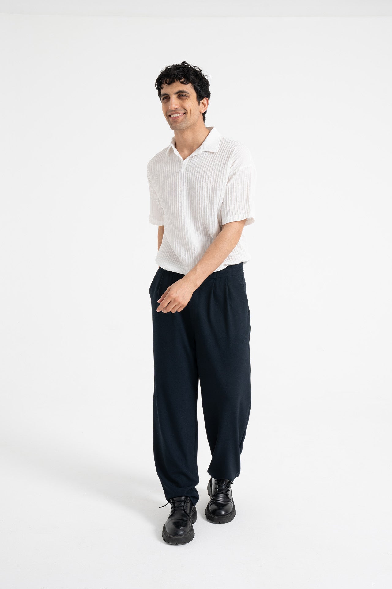 Baggy Fit Pileli Kumaş Pantolon