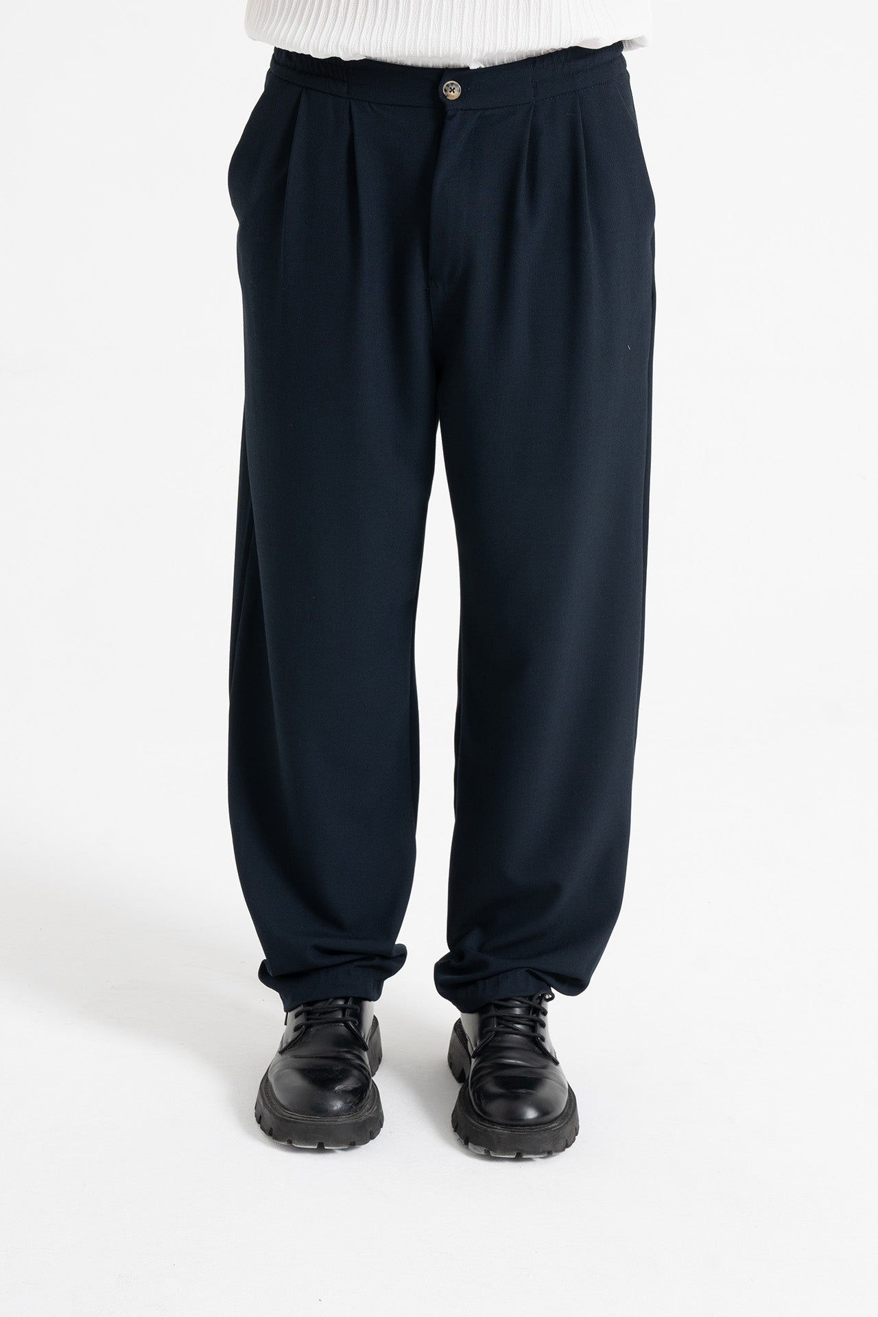 Baggy Fit Pileli Kumaş Pantolon