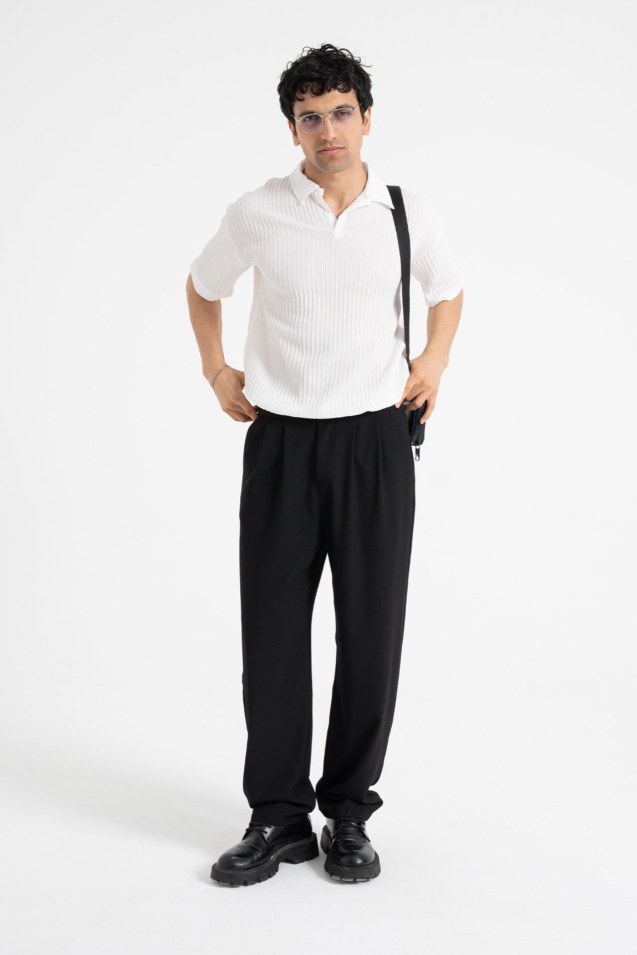 Baggy Fit Pileli Kumaş Pantolon