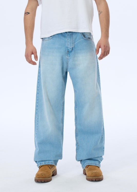 ATE Studios Premium Buz Mavi Baggy Kot Pantolon
