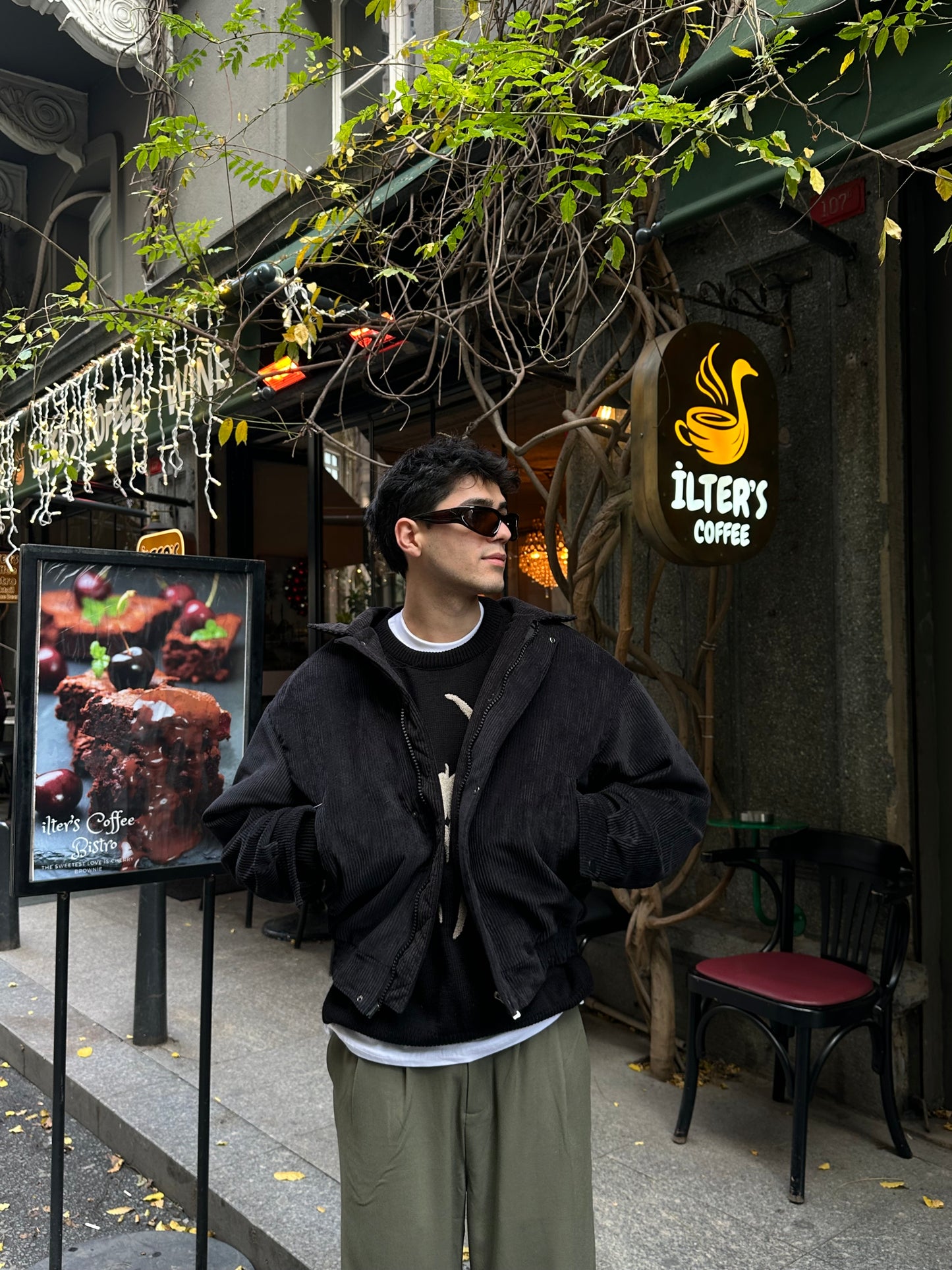 Siyah Kadife Bomber Ceket