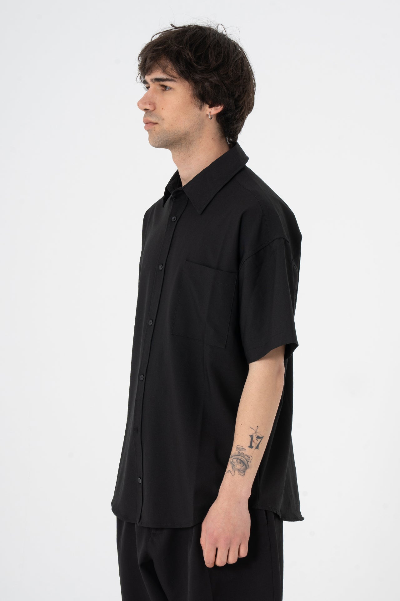 Tek Cepli Kısa Kollu Premium Oversize Gömlek