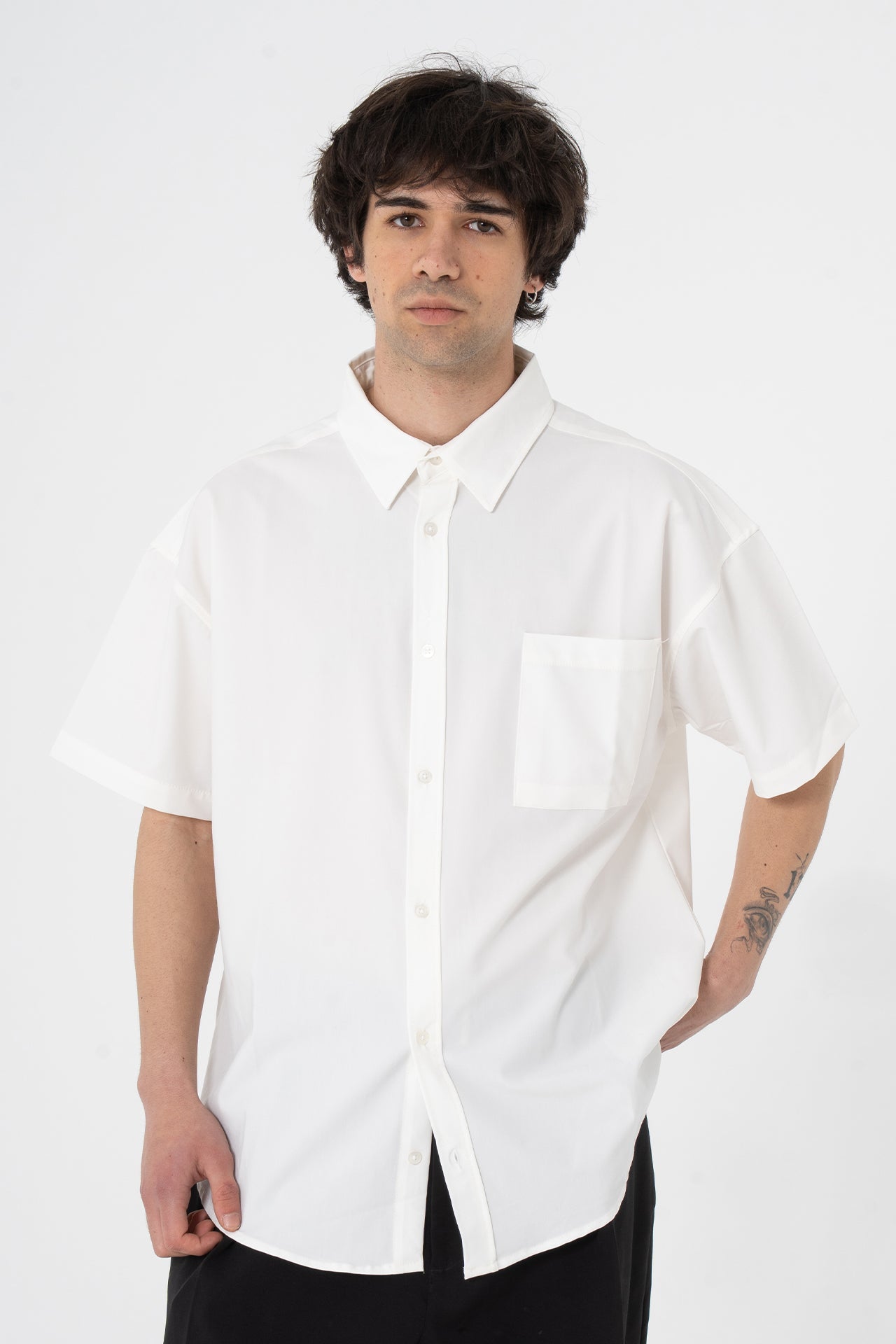 Tek Cepli Kısa Kollu Premium Oversize Gömlek
