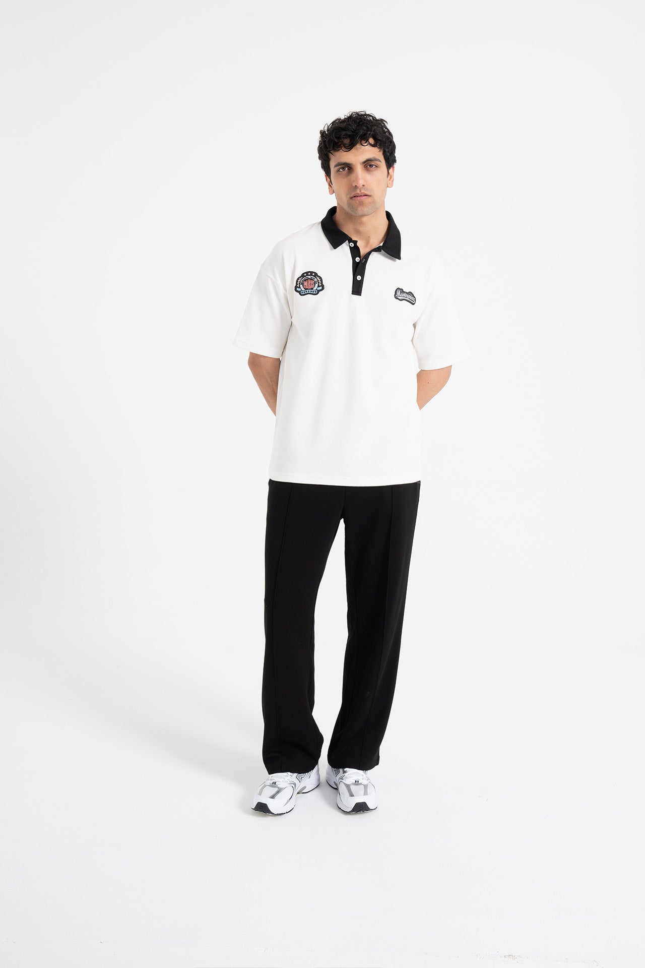Masterpiece Nakışlı Oversize Polo Yaka Tişört