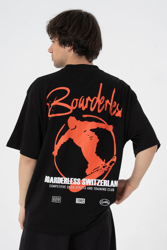 Borderland Baskılı Oversize Tişört