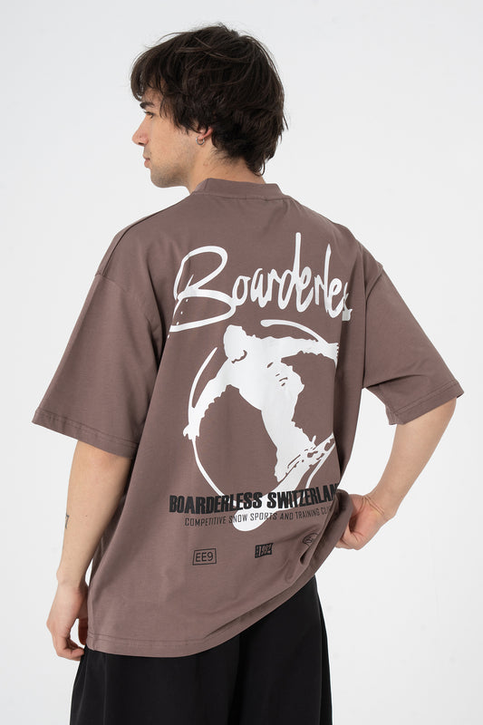 Borderland Baskılı Oversize Tişört