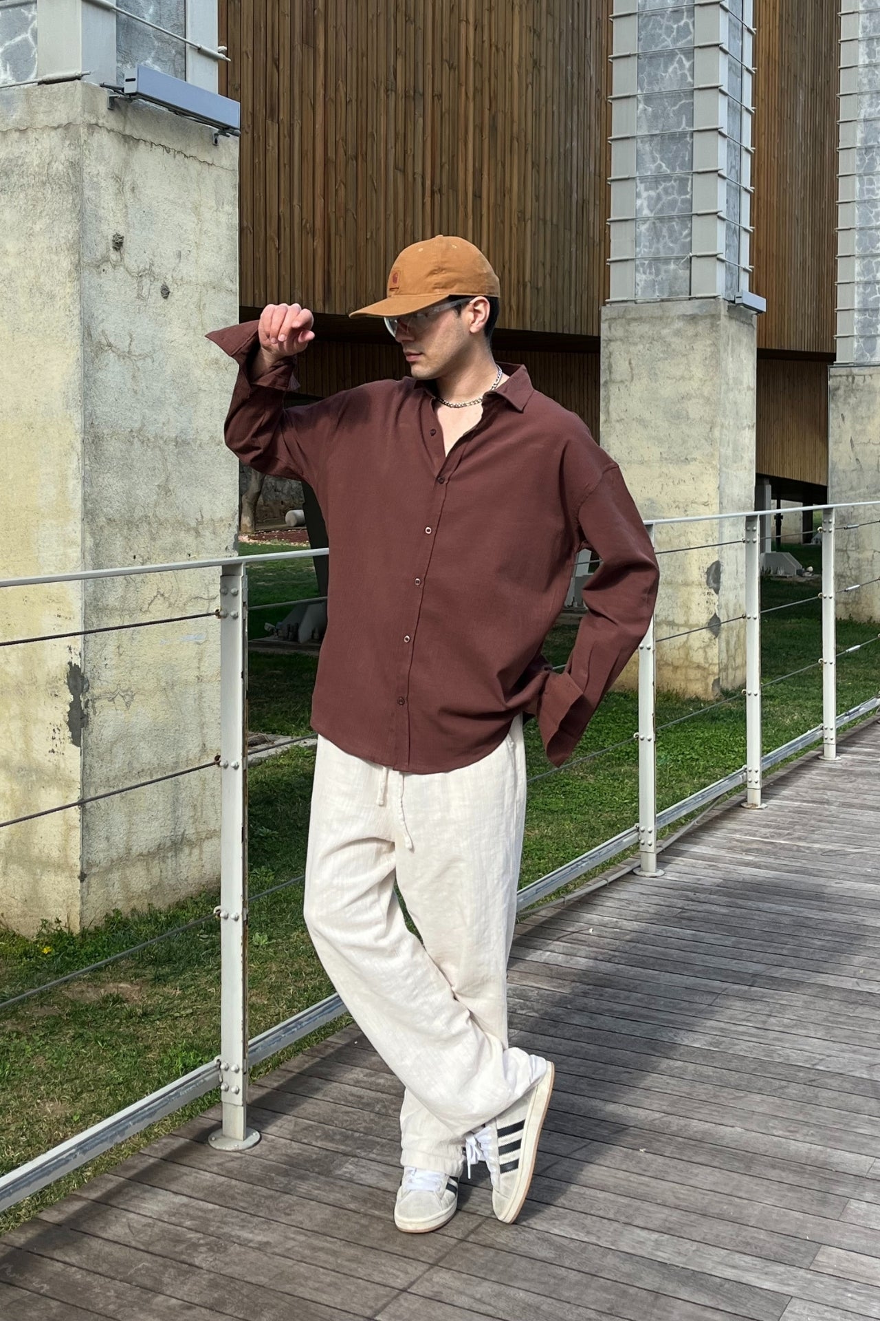 Relaxed Fit Pamuklu Keten Gömlek