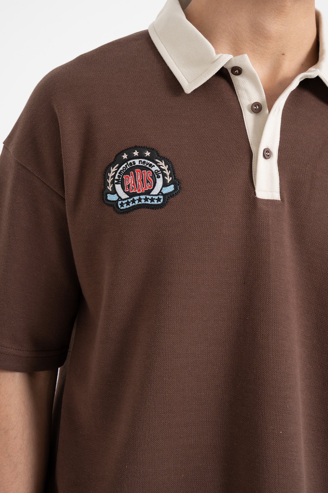 Masterpiece Nakışlı Oversize Polo Yaka Tişört