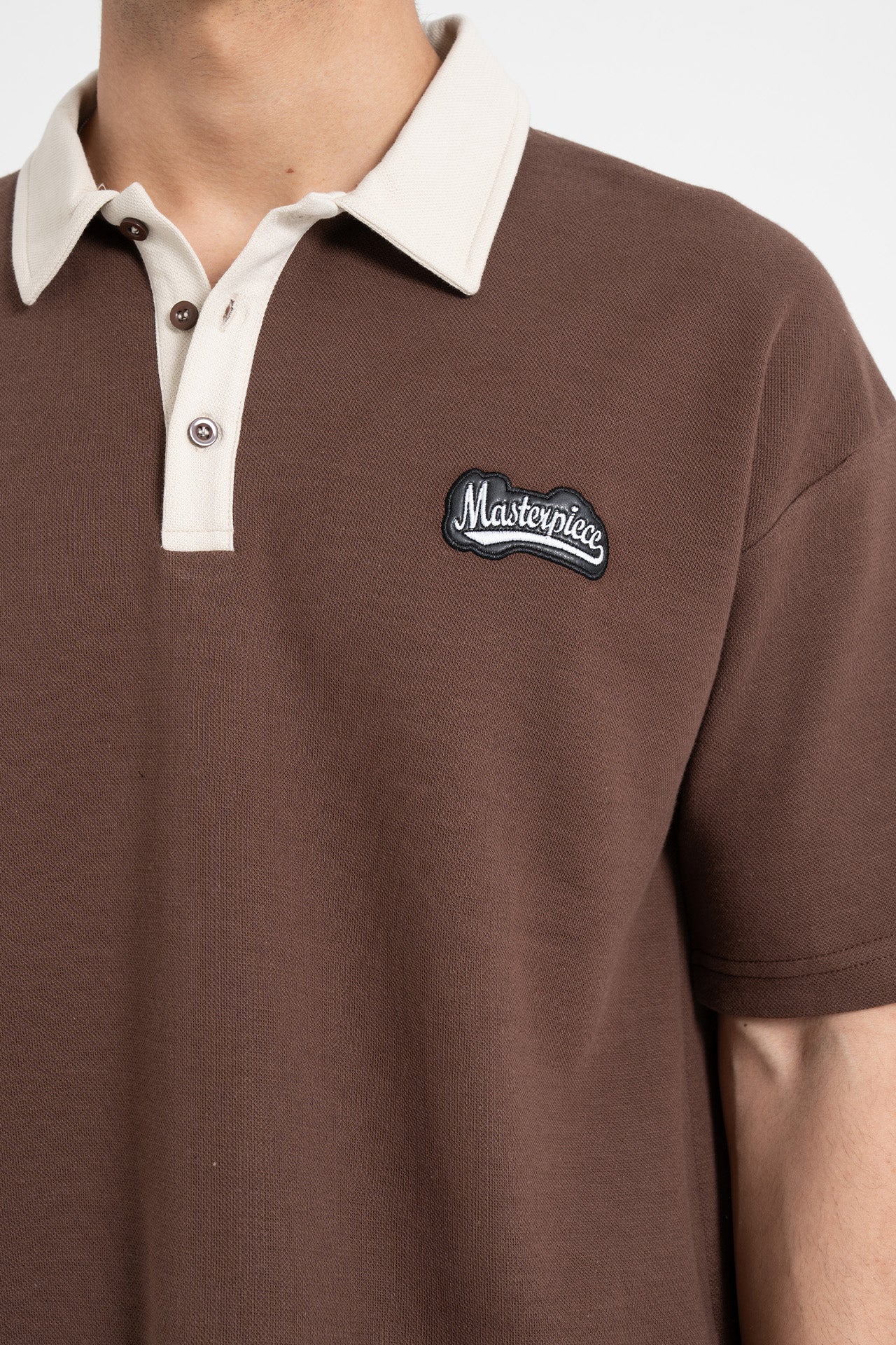 Masterpiece Nakışlı Oversize Polo Yaka Tişört
