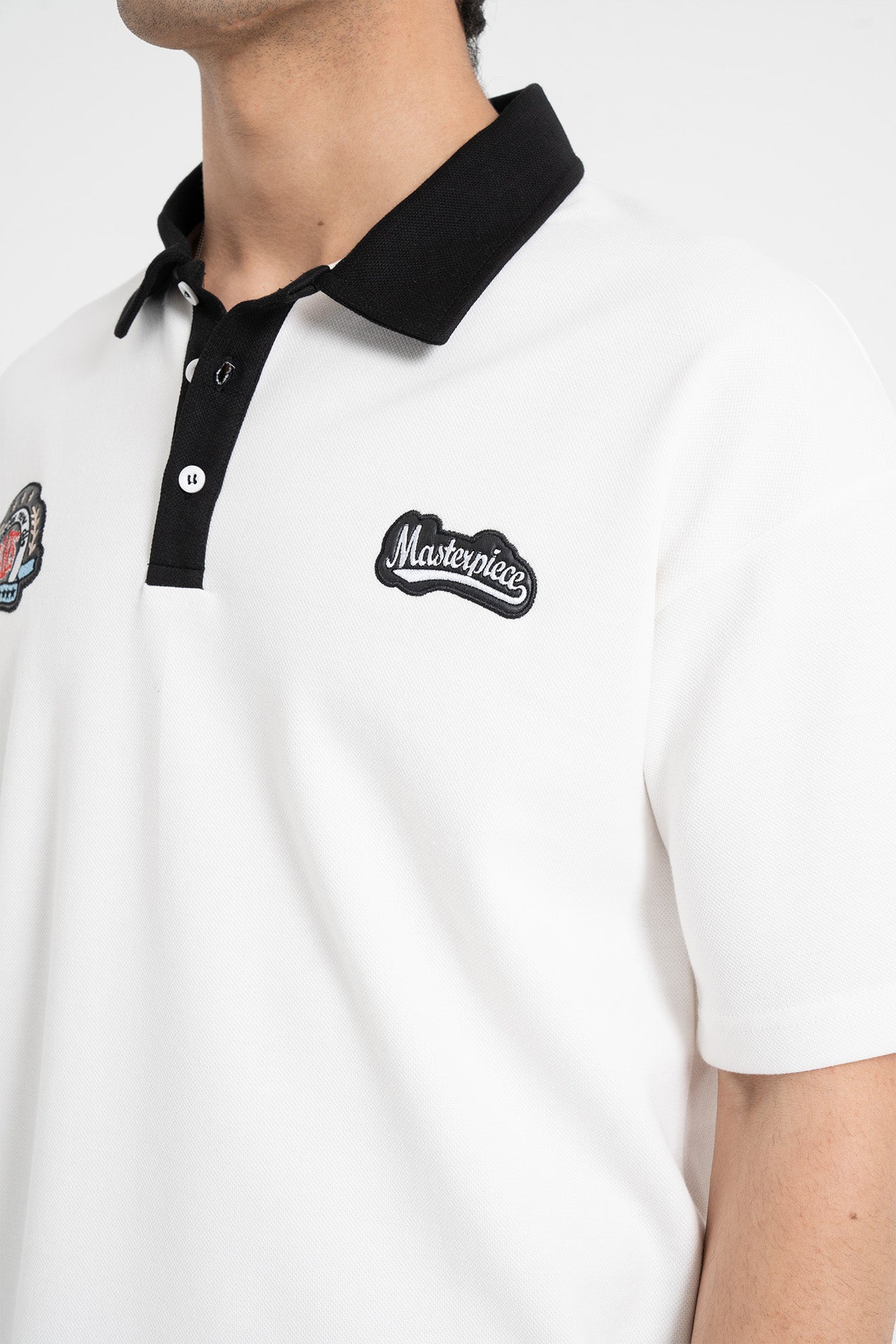 Masterpiece Nakışlı Oversize Polo Yaka Tişört