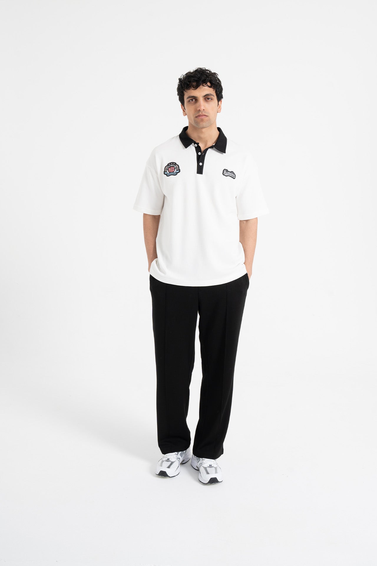 Masterpiece Nakışlı Oversize Polo Yaka Tişört