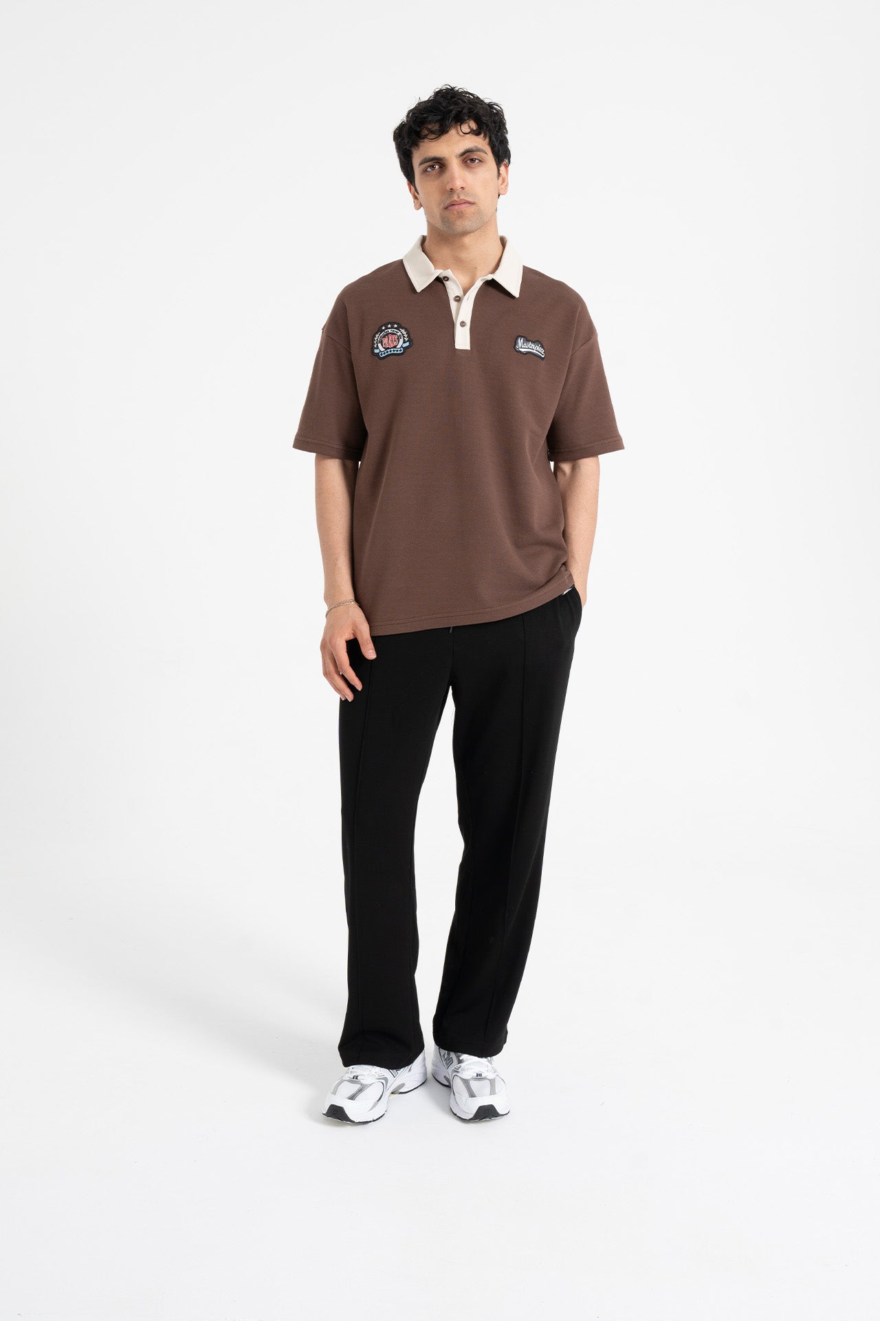 Masterpiece Nakışlı Oversize Polo Yaka Tişört
