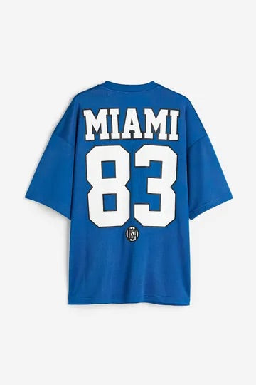 Miami Baskılı Oversize Forma Tişört